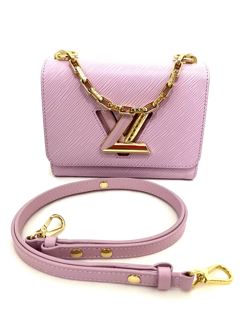 Authentic Louis Vuitton Wisteria Epi Leather Twist Chain PM Bag